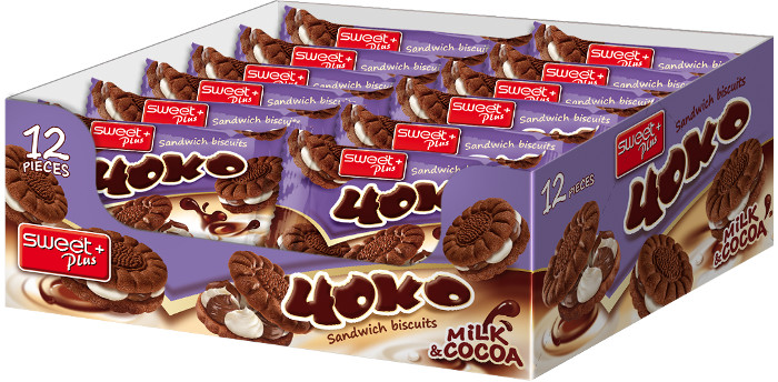 BISCUITS 4OKO MILK AND COCOA CREAM 82g