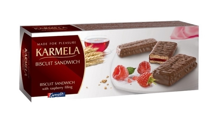 BISCUITS KARMELA SANDWICH RASPBERRY 216g