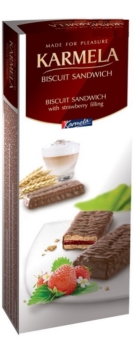 BISCUITS KARMELA SANDWICH STRAWBERRY 216g